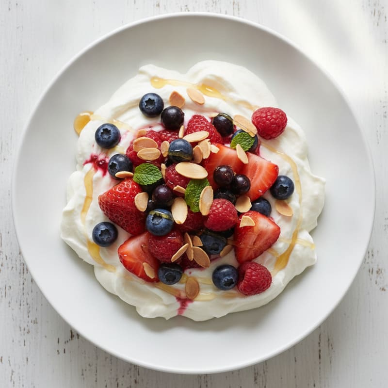 Silky Greek Yogurt Protein Mousse with Mixed Berries