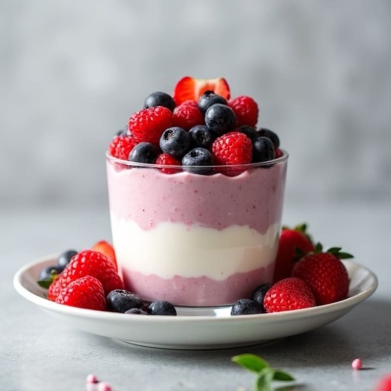 Silky Protein Yogurt Parfait with Mixed Berries