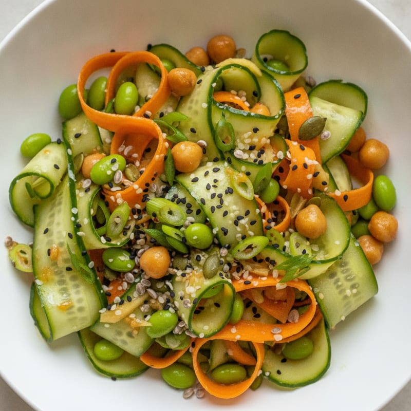 Asian Cucumber Carrot Ribbon Salad