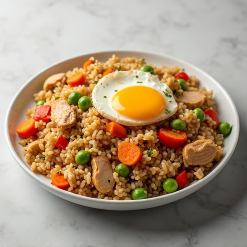 Healthy Chicken Fried Rice Loaded with Veggies