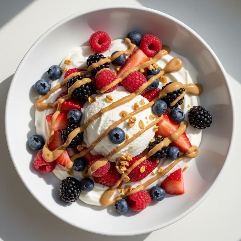 Creamy Greek Yogurt Protein Mousse with Mixed Berries