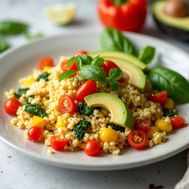 Egg White Veggie Scramble with Lean Turkey