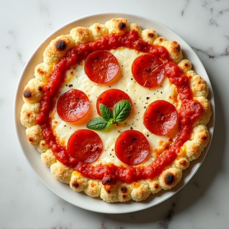 Cauliflower Crust Pizza with Turkey Pepperoni