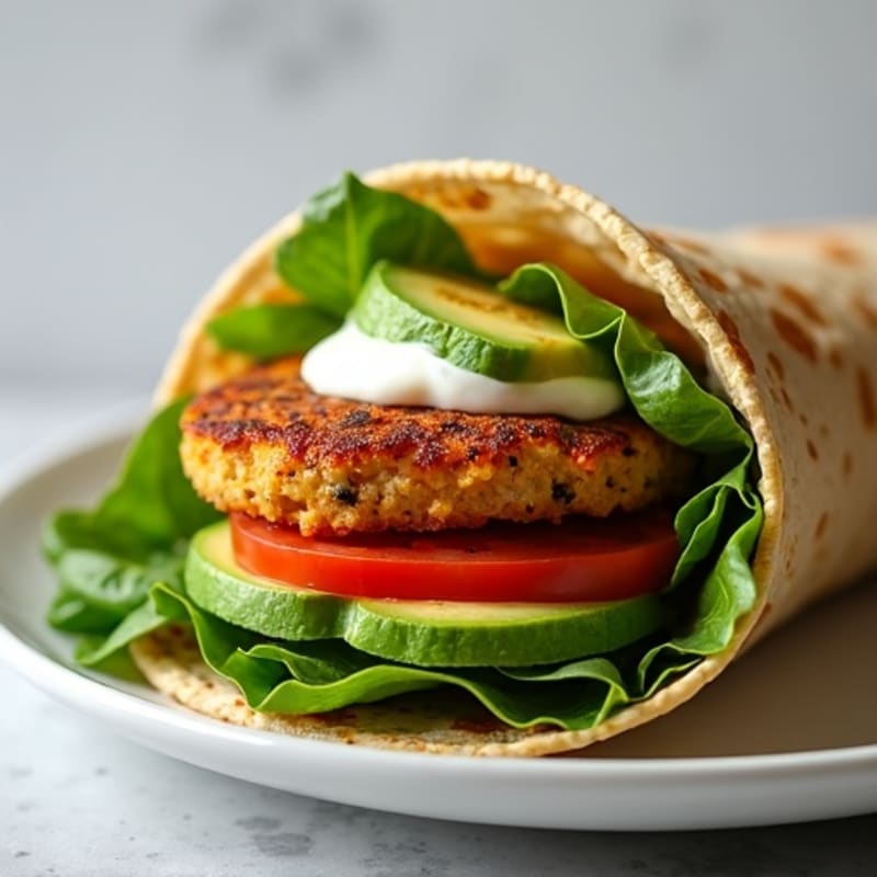 Crispy Veggie Burger Wraps