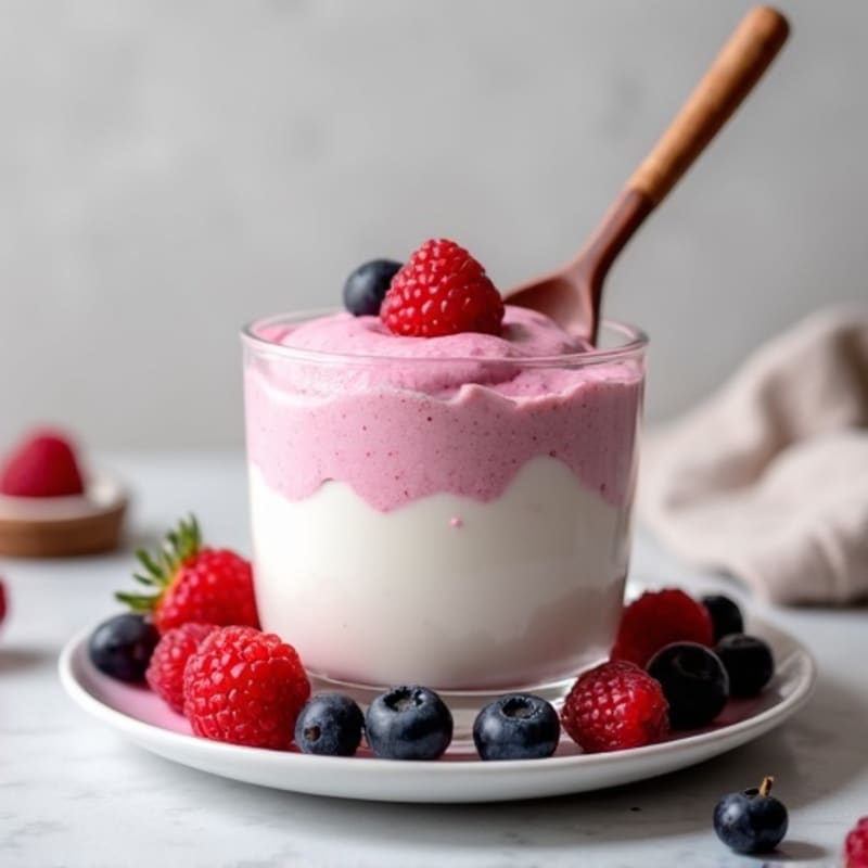 Silky Greek Yogurt Protein Mousse with Mixed Berries