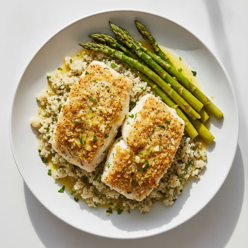 Lemon-Herb Baked Cod with Asparagus