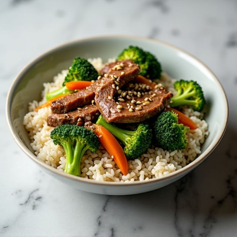 Crispy Beef and Broccoli Stir-Fry with Basmati Rice