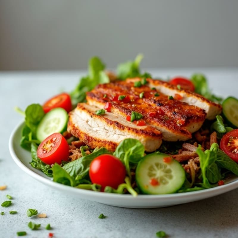 Crispy Turkey Bacon and Fresh Greens Salad with Tangy Tomato Vinaigrette