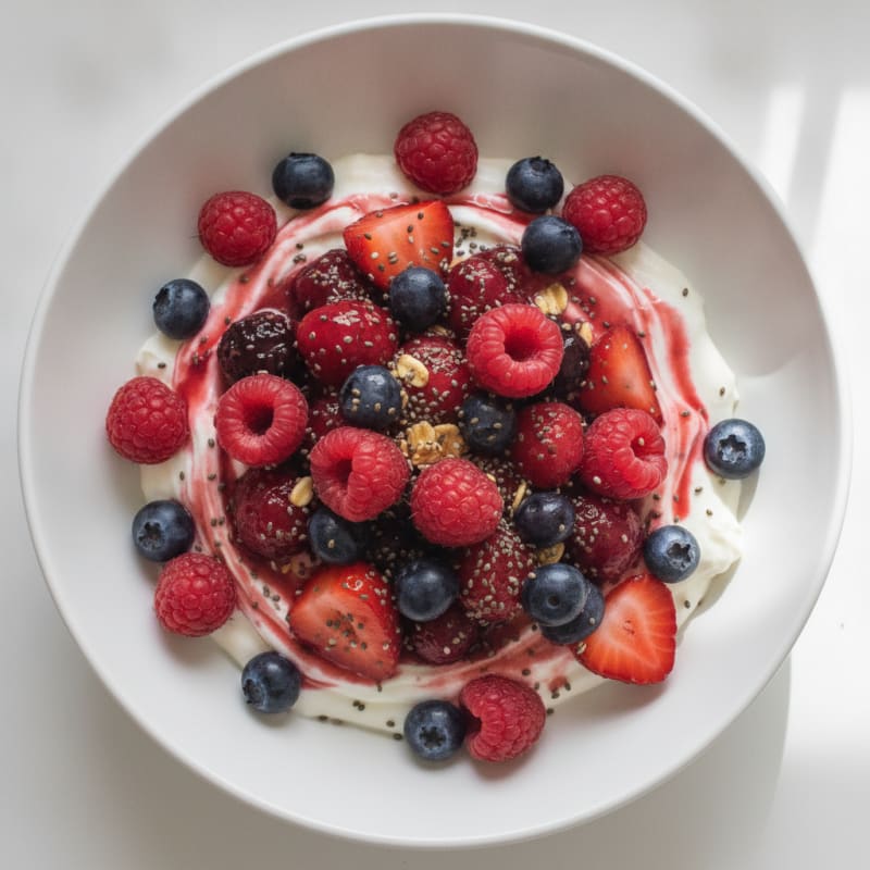 Creamy Greek Yogurt Protein Pudding with Berries