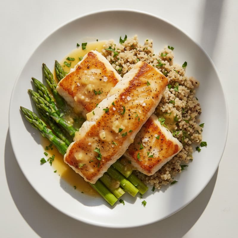 Pan-Seared Cod with Lemon-Herb Sauce