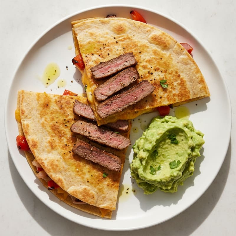 Carne Asada Quesadillas with Guacamole