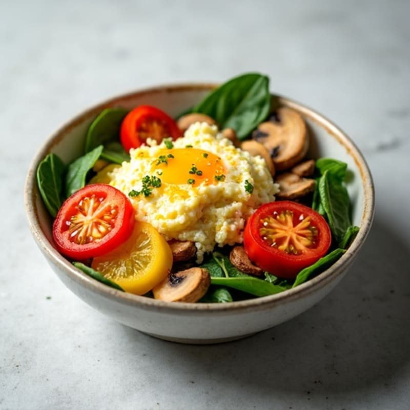 Protein-Packed Veggie and Egg White Scramble Bowl