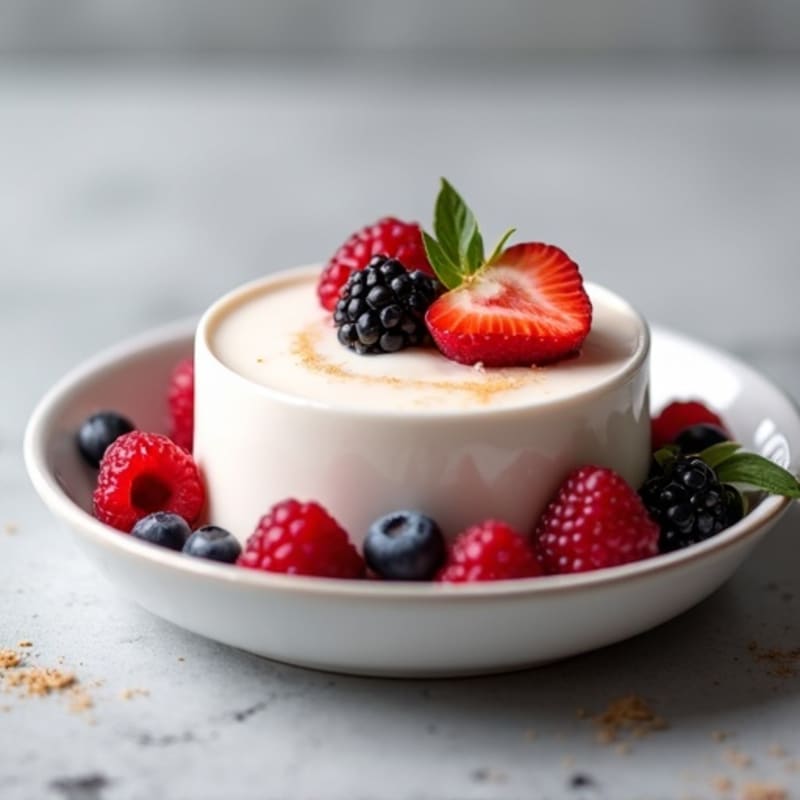 Silky Greek Yogurt Protein Pudding with Mixed Berries