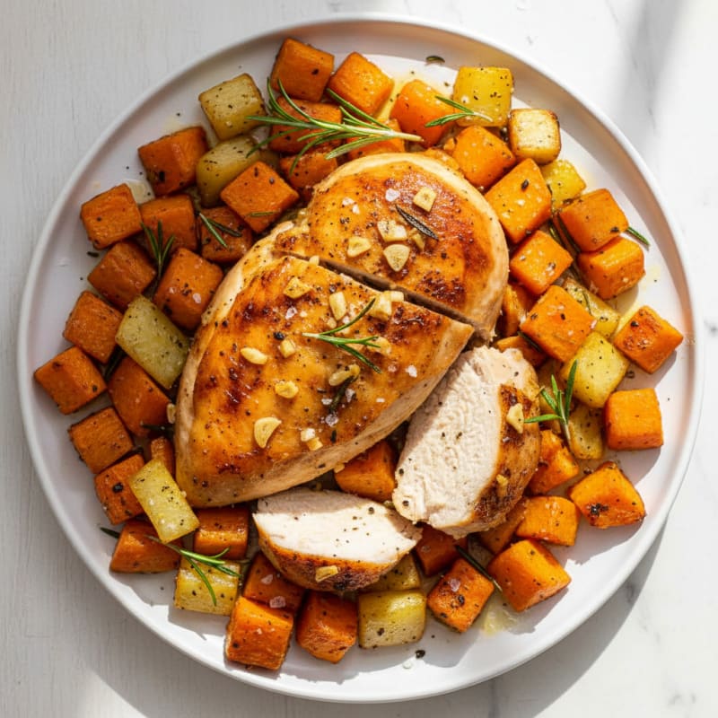Garlic Herb Roasted Chicken with Root Vegetables