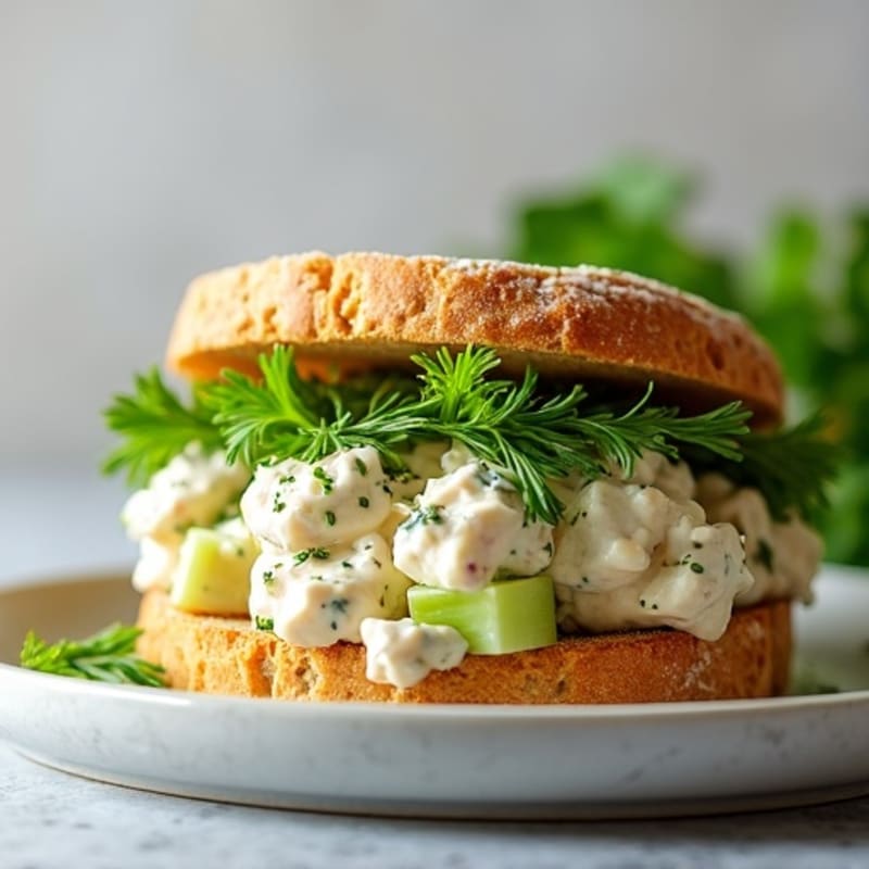 Creamy Chicken Salad Sandwich with Fresh Herbs