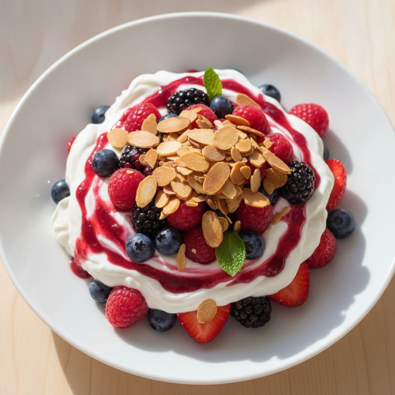 Greek Yogurt Protein Parfait with Mixed Berries