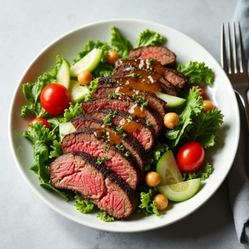 Grilled Beef and Mixed Greens Salad with Lemon Vinaigrette