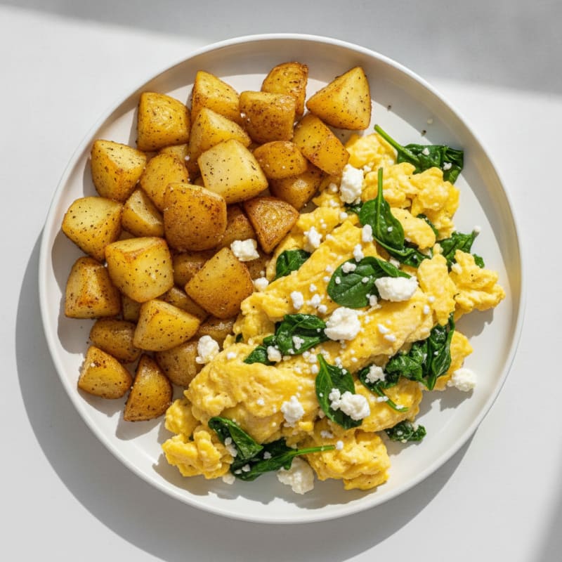 Hearty Scrambled Eggs with Roasted Potatoes