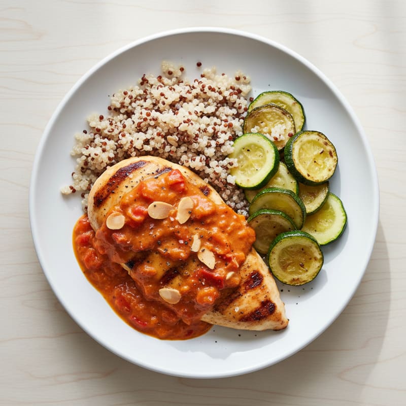 Grilled Chicken with Roasted Red Pepper Sauce