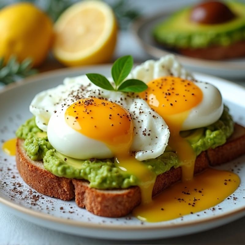 Smashed Avocado Toast with Soft-Poached Eggs
