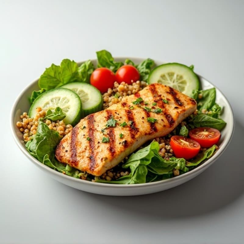 Grilled Chicken and Quinoa Salad with Fresh Greens