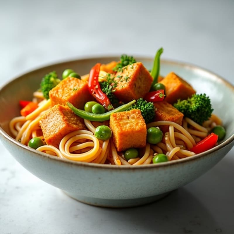 Crispy Tofu and Vegetable Lo Mein