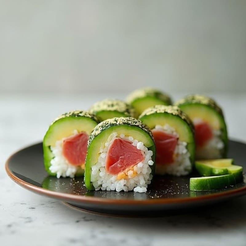 Fresh Tuna Avocado Roll with Cucumber