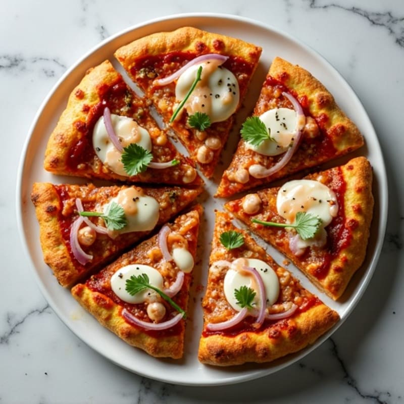 Healthy Chicken BBQ Pizza with Roasted Red Onion