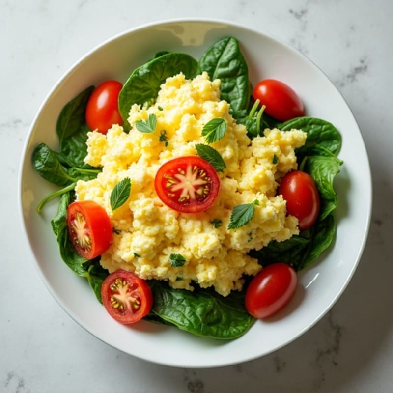 Creamy Cottage Cheese and Egg Scramble with Fresh Herbs