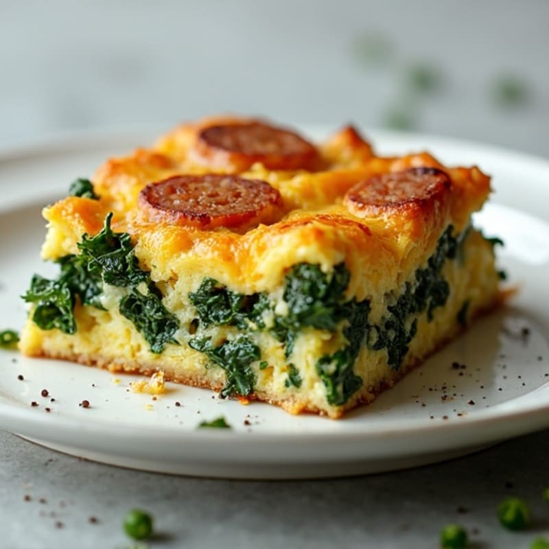 Savory Sausage and Kale Baked Strata