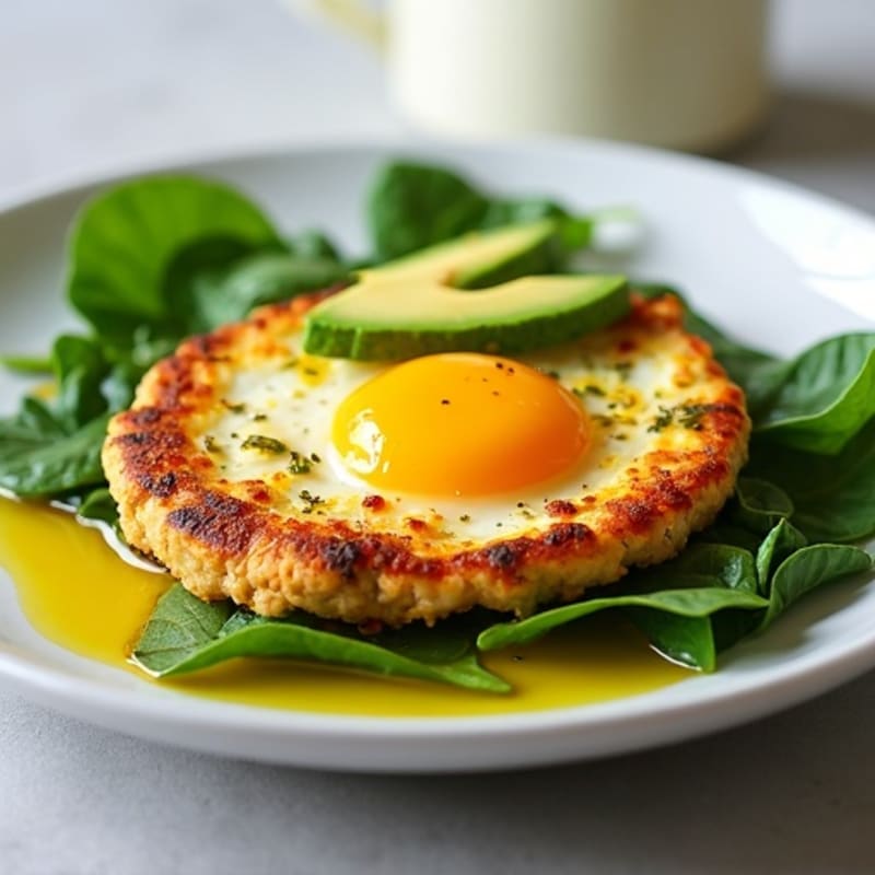 Egg White Scramble with Turkey Sausage and Spinach