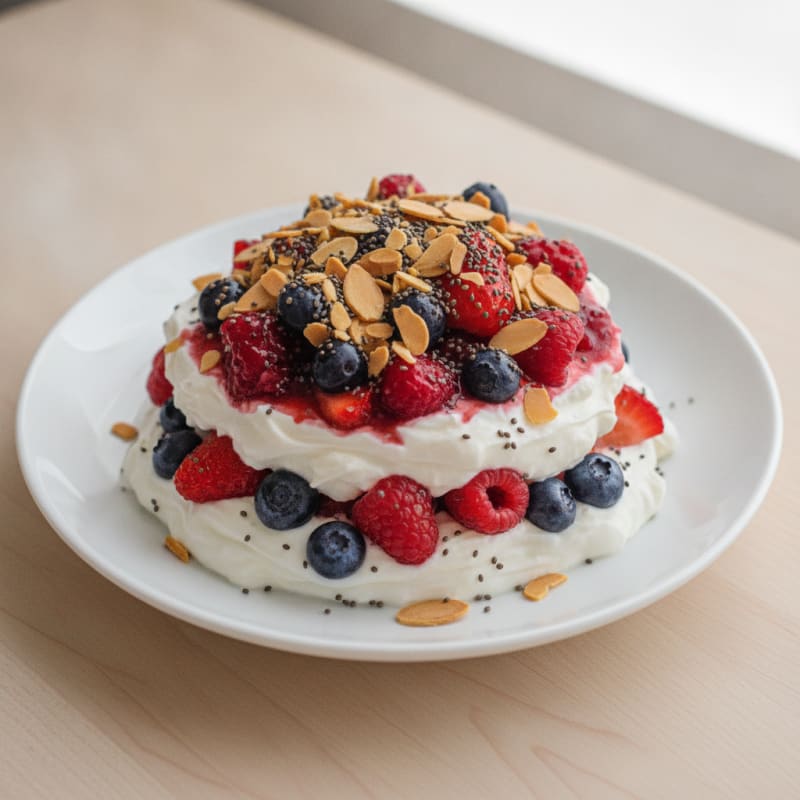 Greek Yogurt Protein Parfait with Mixed Berries
