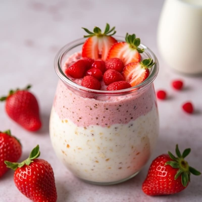 Strawberry Vanilla Creamy Overnight Oats