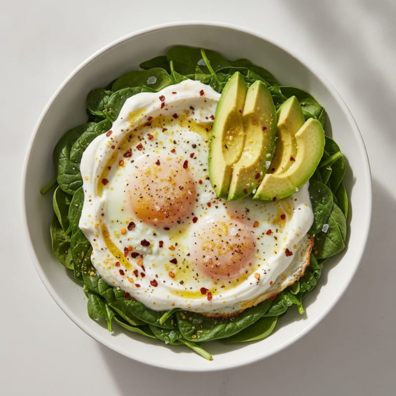 Baked Egg and Spinach Power Bowl
