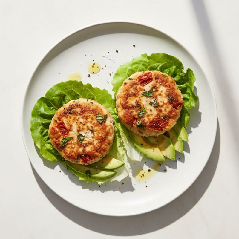 Ground Chicken Burgers with Sundried Tomatoes