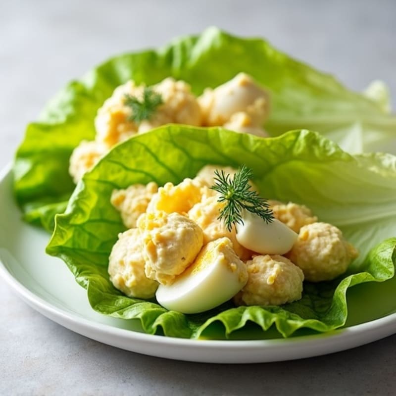 Creamy Dill Egg Salad Lettuce Wraps