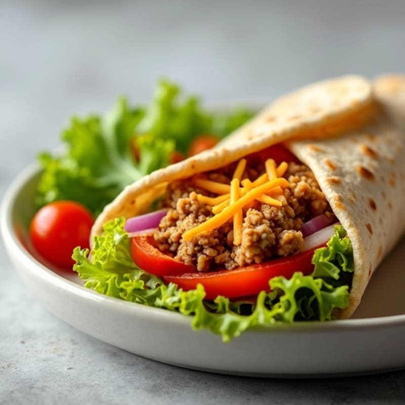 Crispy Turkey Taco Wrap with Fresh Vegetables