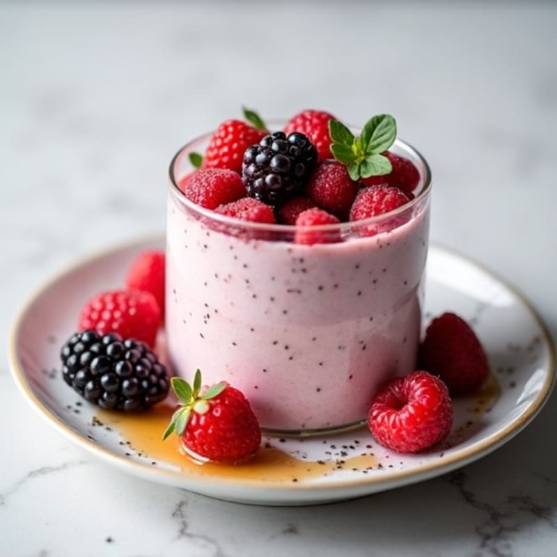 Creamy Greek Yogurt Protein Mousse with Mixed Berries