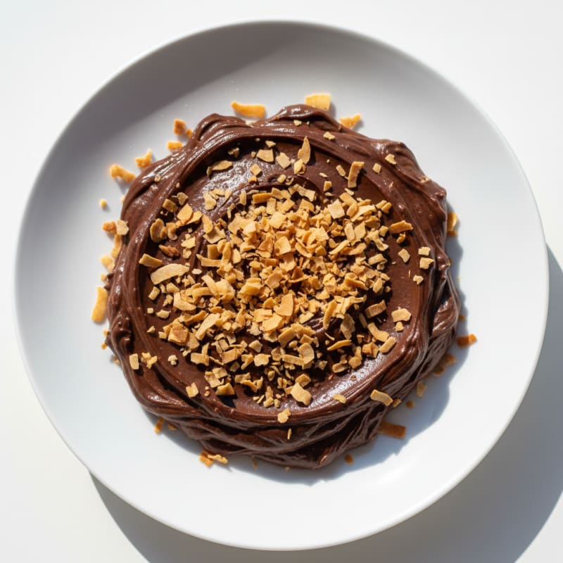 Silky Chocolate Protein Mousse with Toasted Coconut