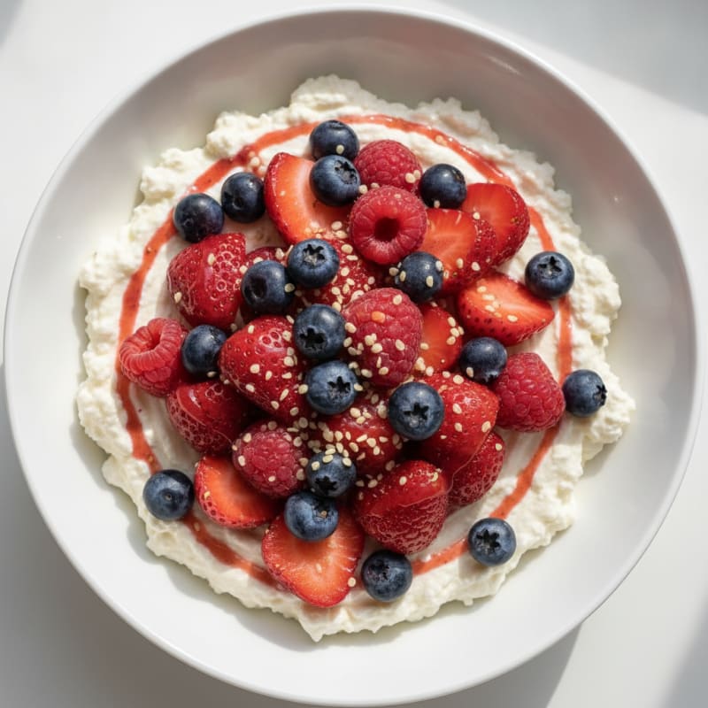 Silky Cottage Cheese Protein Bowl with Fresh Berries