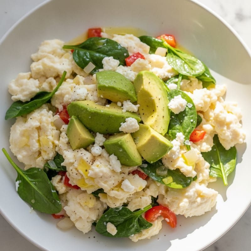 Fluffy Egg White Scramble with Garden Vegetables