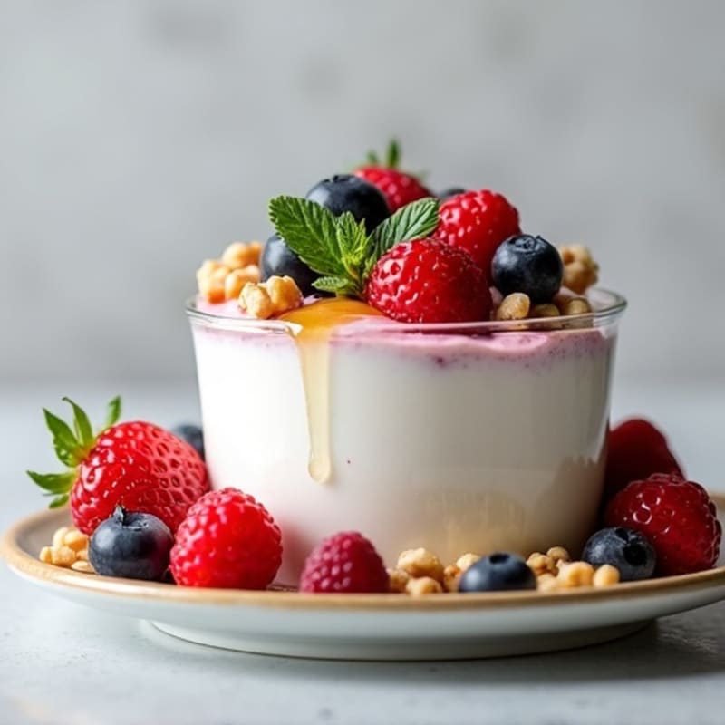 Greek Yogurt Protein Mousse with Fresh Berries