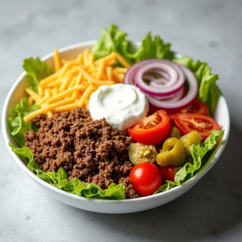 Lean Ground Beef Big Mac Salad Bowl