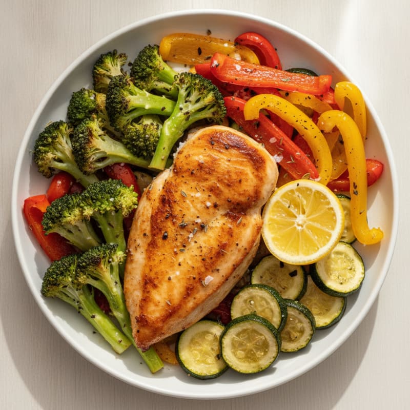 Pan-Seared Chicken with Roasted Vegetables