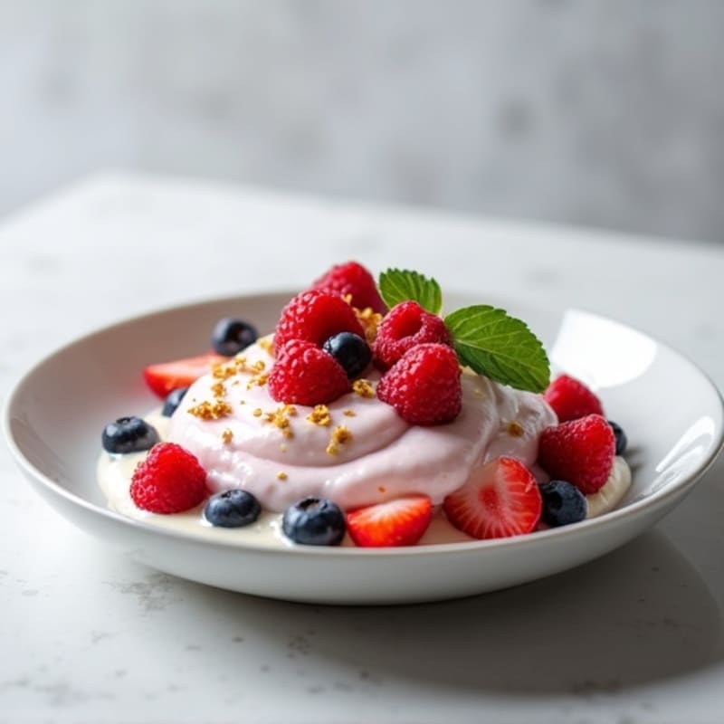 Silky Greek Yogurt Protein Pudding with Berries
