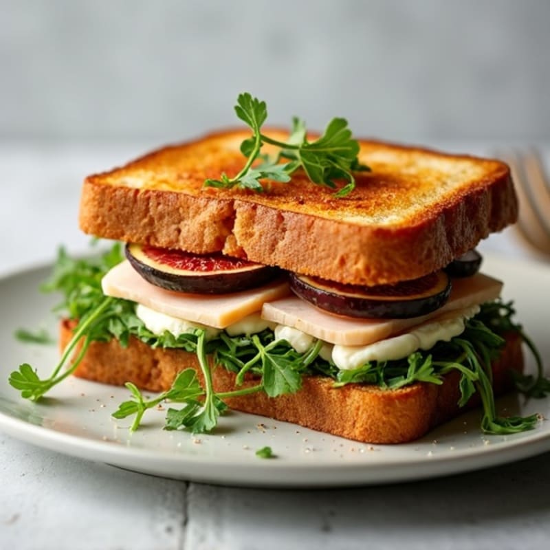 Crispy Whole Grain Fig and Goat Cheese Grilled Sandwich