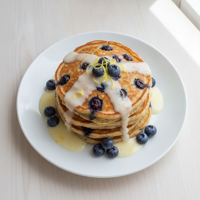Blueberry Ricotta Pancakes with Lemon Zest