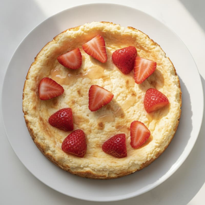 Cottage Cheese Protein Cheesecake with Fresh Strawberries