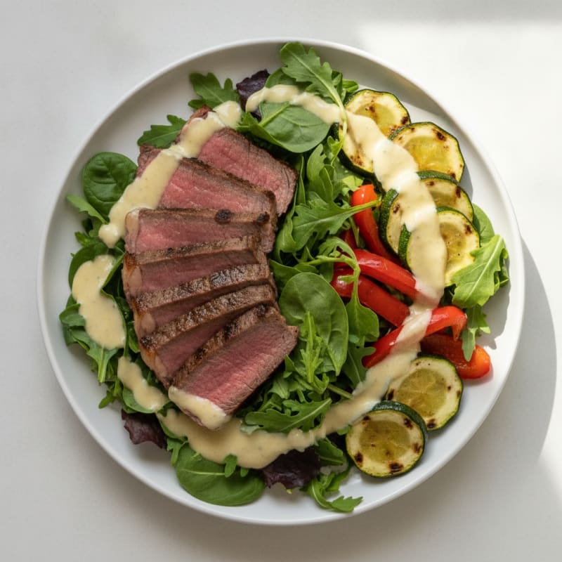 Grilled Beef and Vegetable Salad with Lemon Vinaigrette