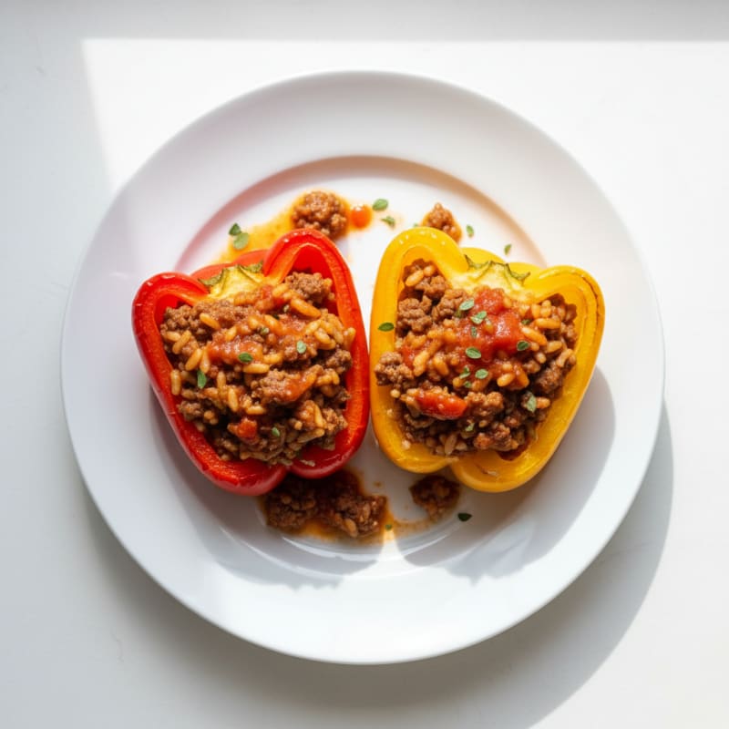 Beef and Rice Stuffed Bell Peppers
